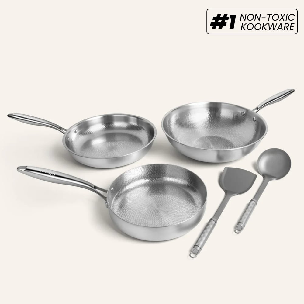 Pure Titanium Hammered Cookware Set