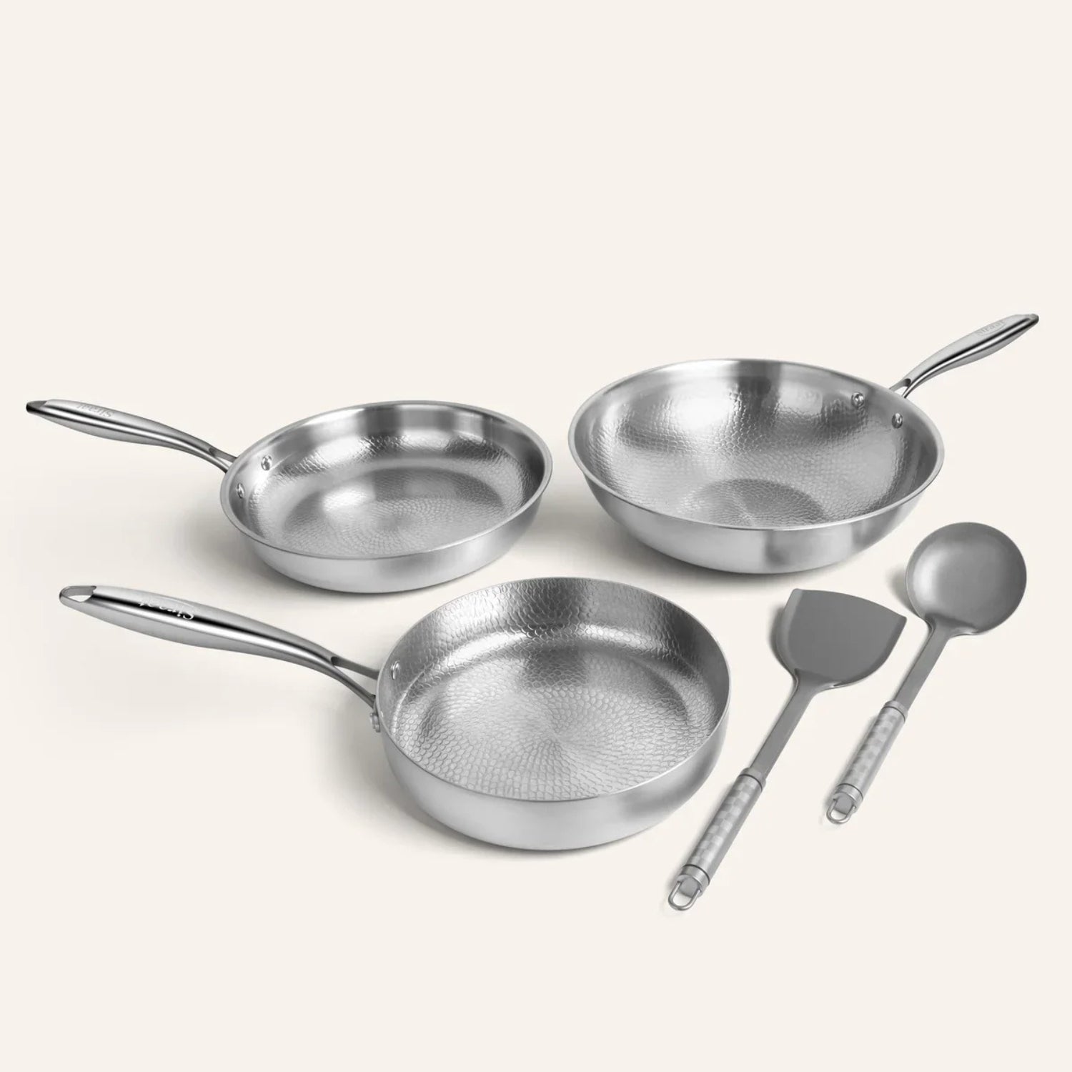 Pure Titanium Hammered Cookware Set