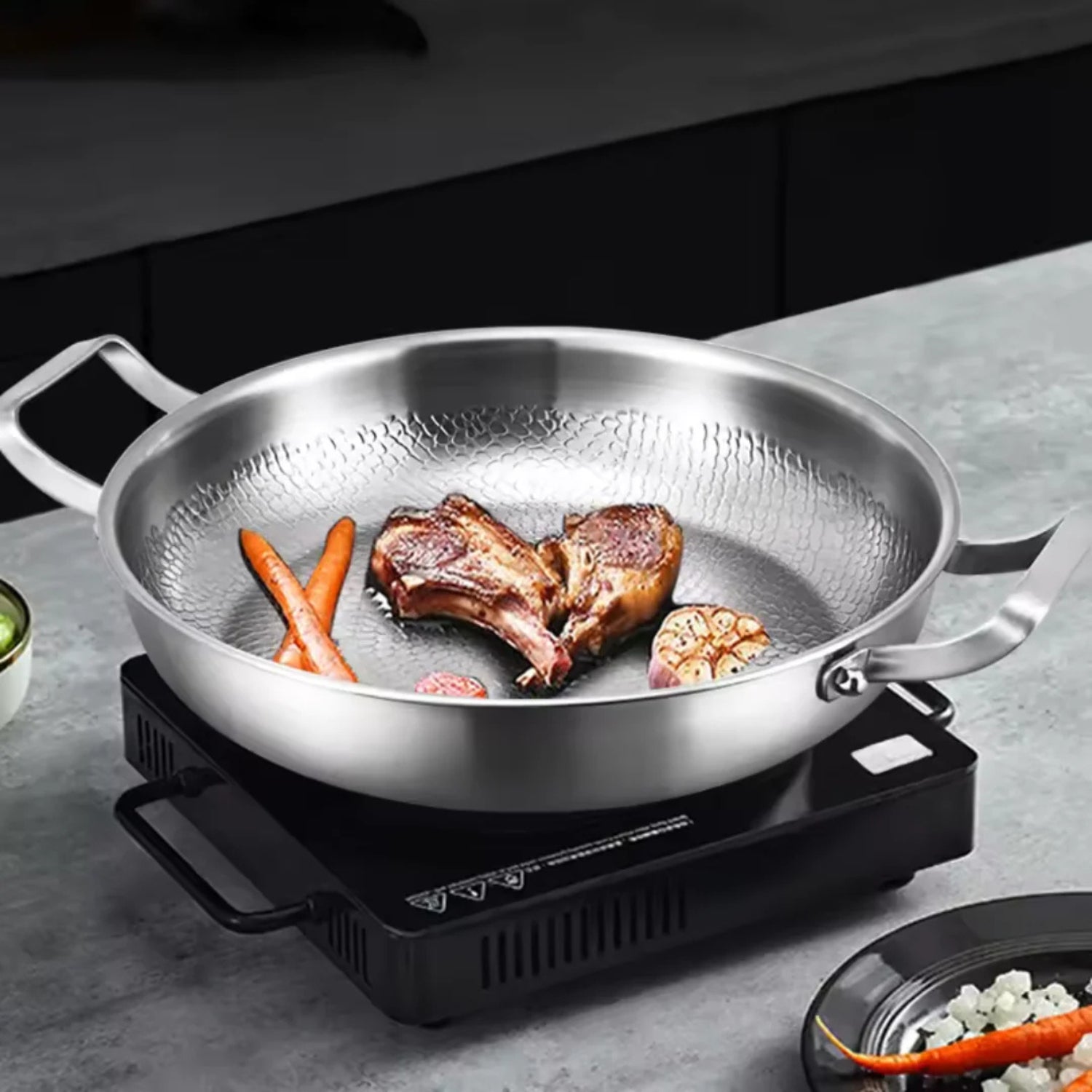 Titanium Two-Handled Sauté Pan | Heavy-Duty Non-Coated Titanium Cookware