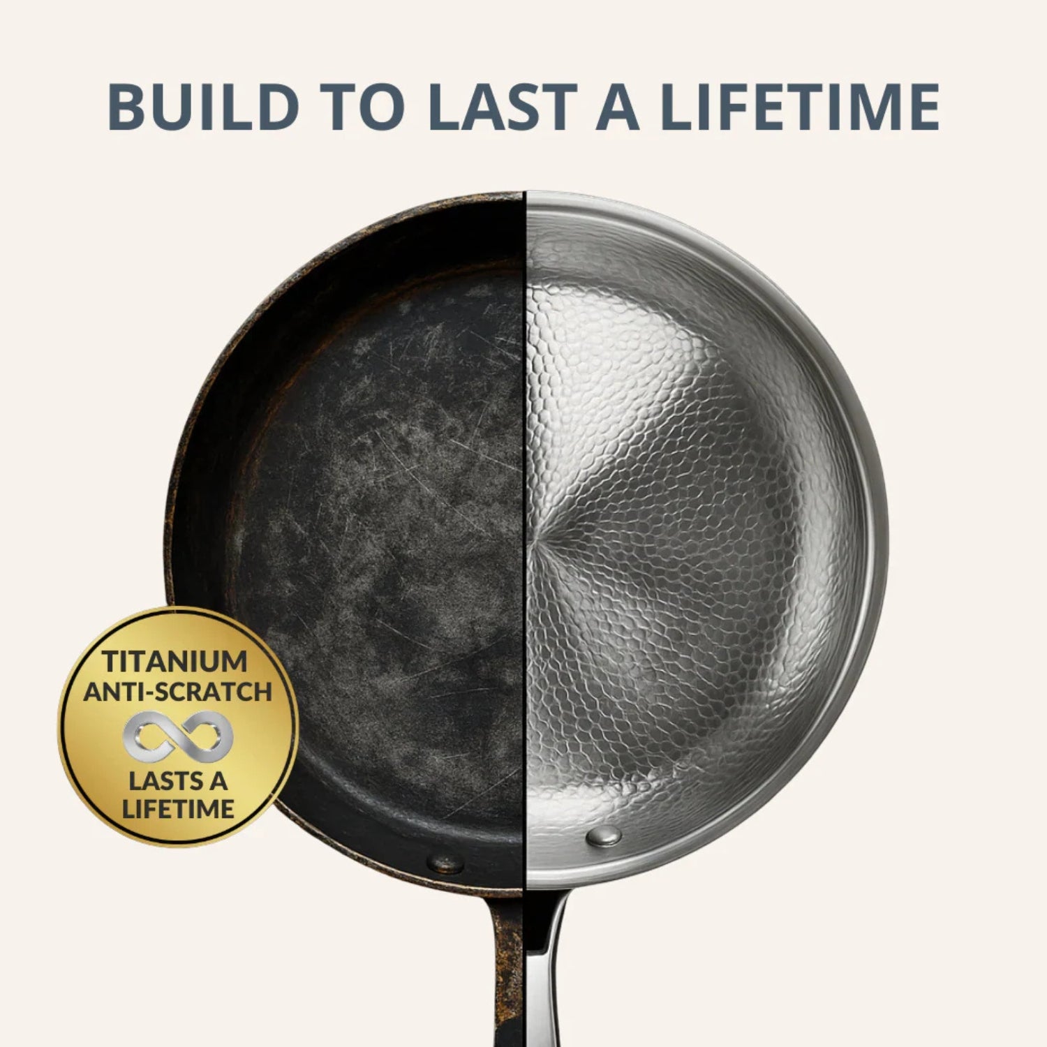 Pure Titanium Hammered Cookware Set