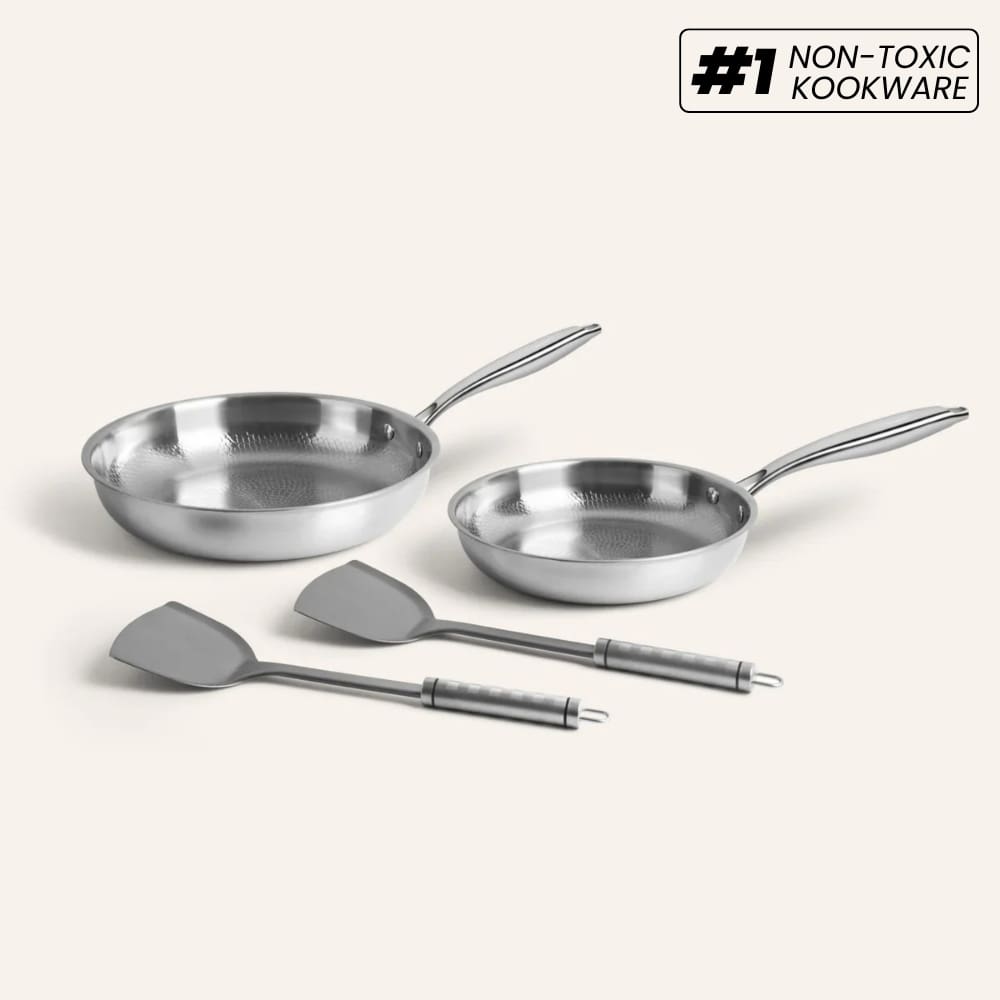 Titanium Cookware Duo | Hammered Pro Pan Set
